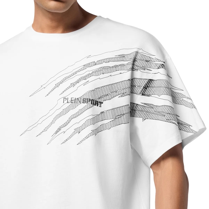 Plein Sport T-Shirt T-Shirt Rundhalsausschnitt Ss Scratch weiss(Image 5)