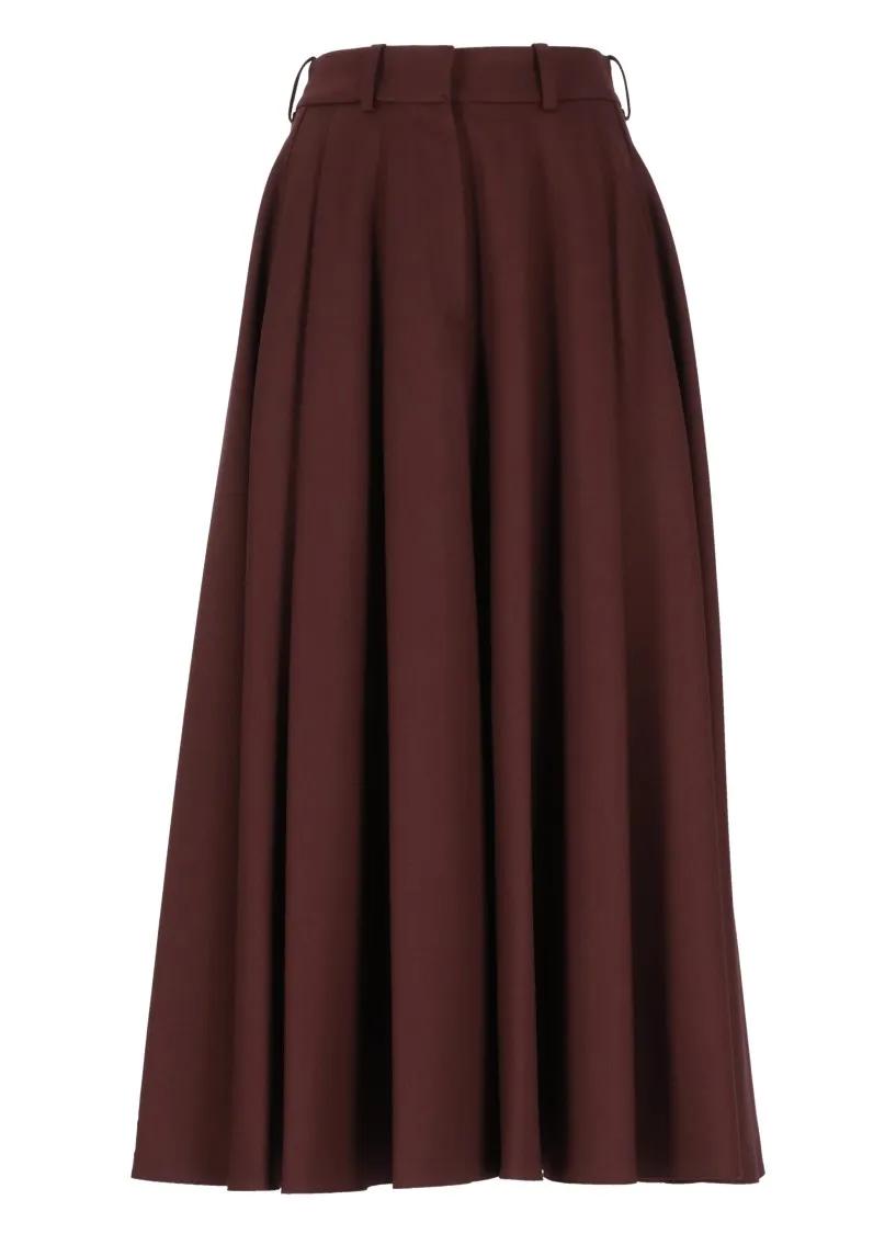 Elisabetta Franchi - Wool Pleated Skirt - Größe 38 - rot