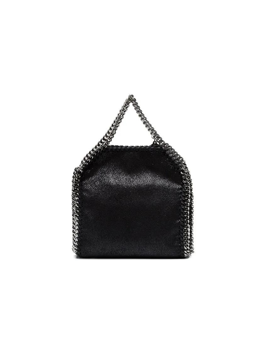 Stella Mccartney Hobo bags Compact Black Faux-Leather Shoulder Bag With Chain in zwart
