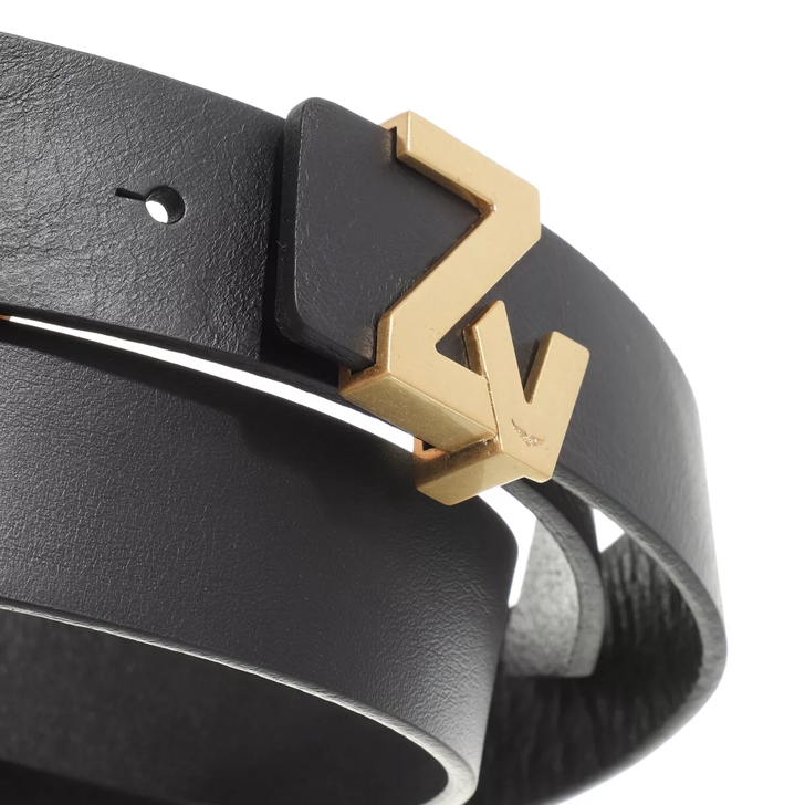 Zadig Voltaire Initiale Belt Natur Noir Ceinture en cuir