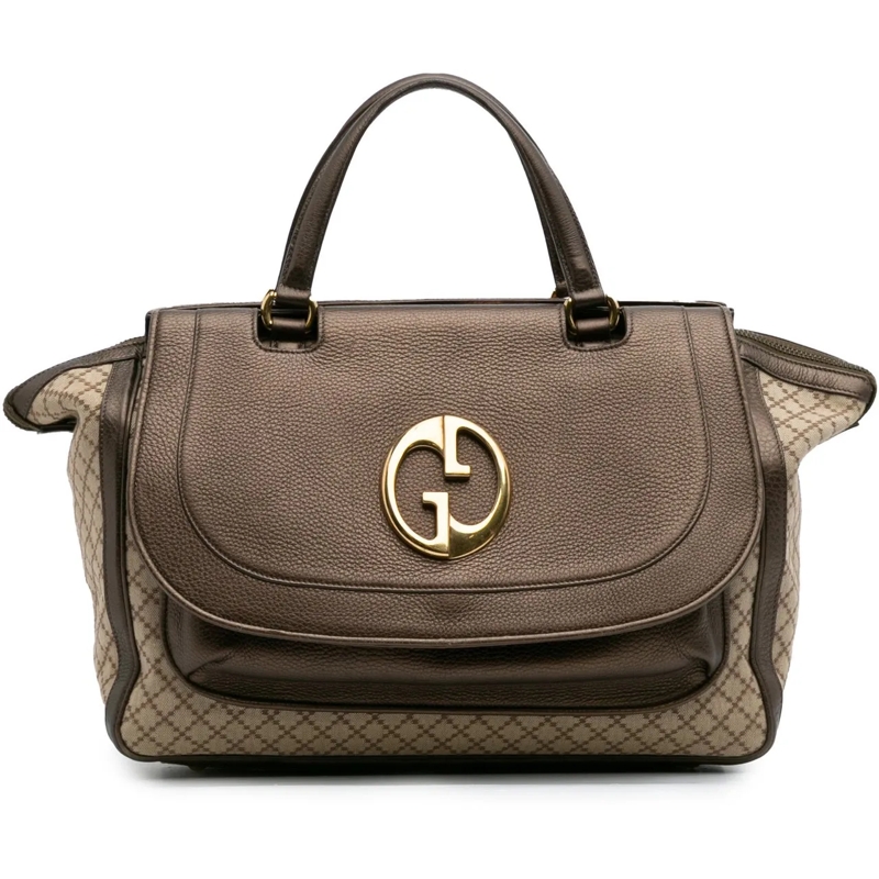 Gucci Fourre-tout Medium Diamante Canvas 1973 Handbag braun