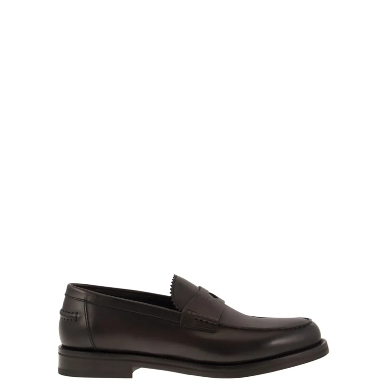 Doucal's Mocassin Leather Penny Loafer Brown