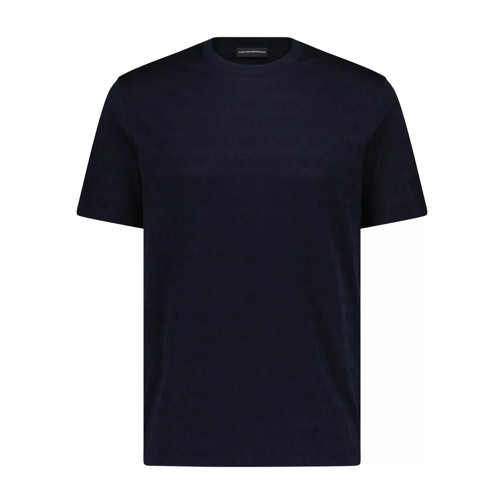 Emporio Armani T-Shirt mit Logo Muster 48104285274458 Dunkelblau 
