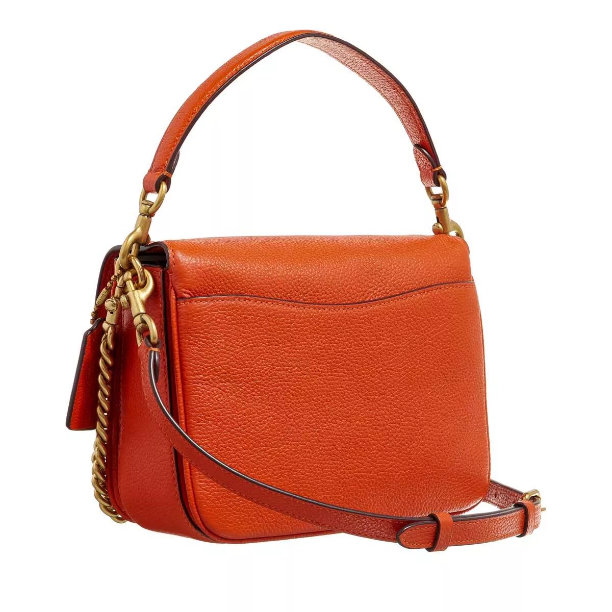 Coach Polished Pebbled Leather Cassie Crossbody 19 Sun Orange Besace