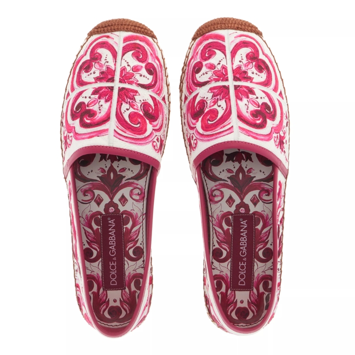 Dolce Gabbana Espadrillas Woman Cotton White Fuchsia Espadrille