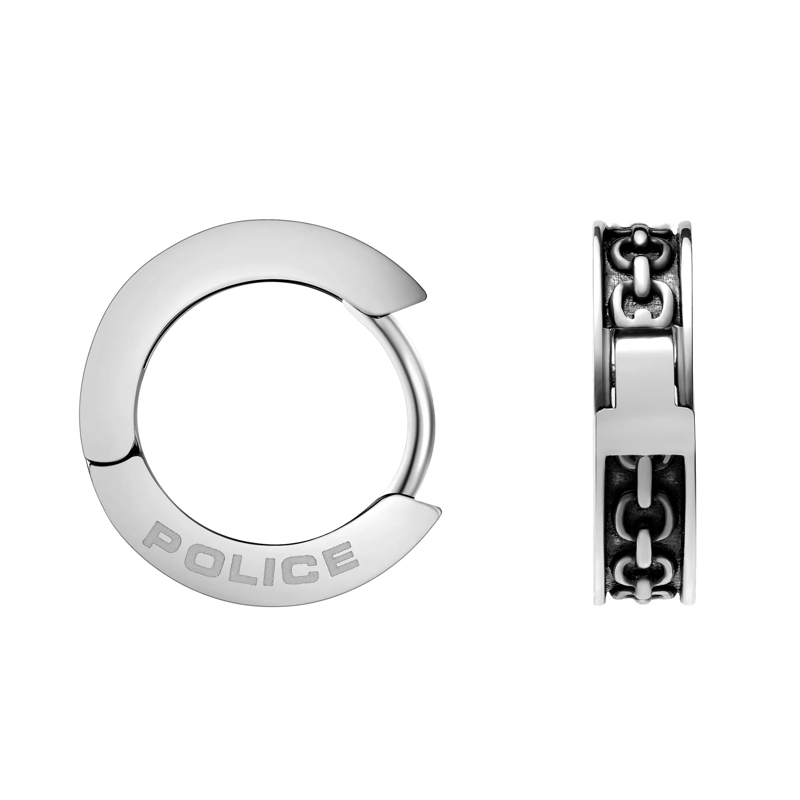Police Ohrstecker Ohrringe Chainset- Herrenohrring- Farbe: silber silber