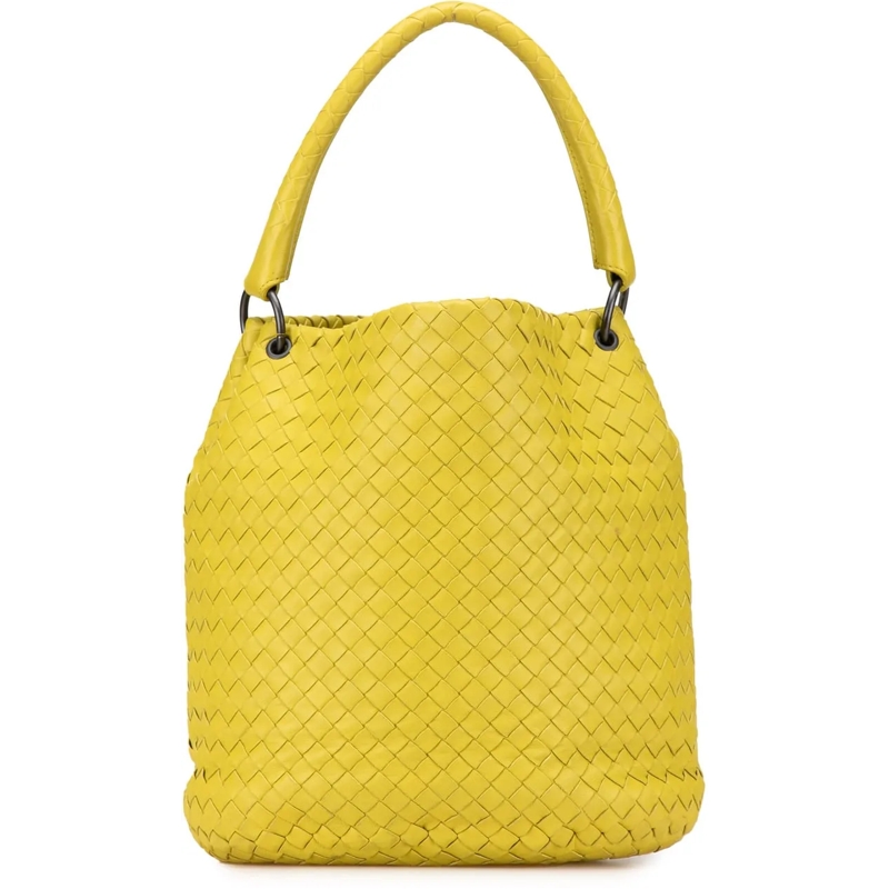 Bottega Veneta Schultertasche Nappa Intrecciato Bucket Bag gelb