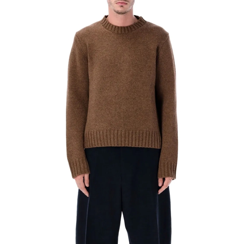 Studio Nicholson Trui Cree Yak And Merino Wool Knit Sweater Brown