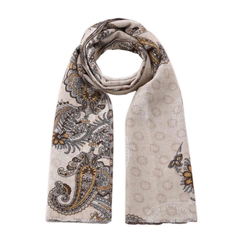 Altea Écharpe légère Schal mit Paisley-Muster Hellbraun