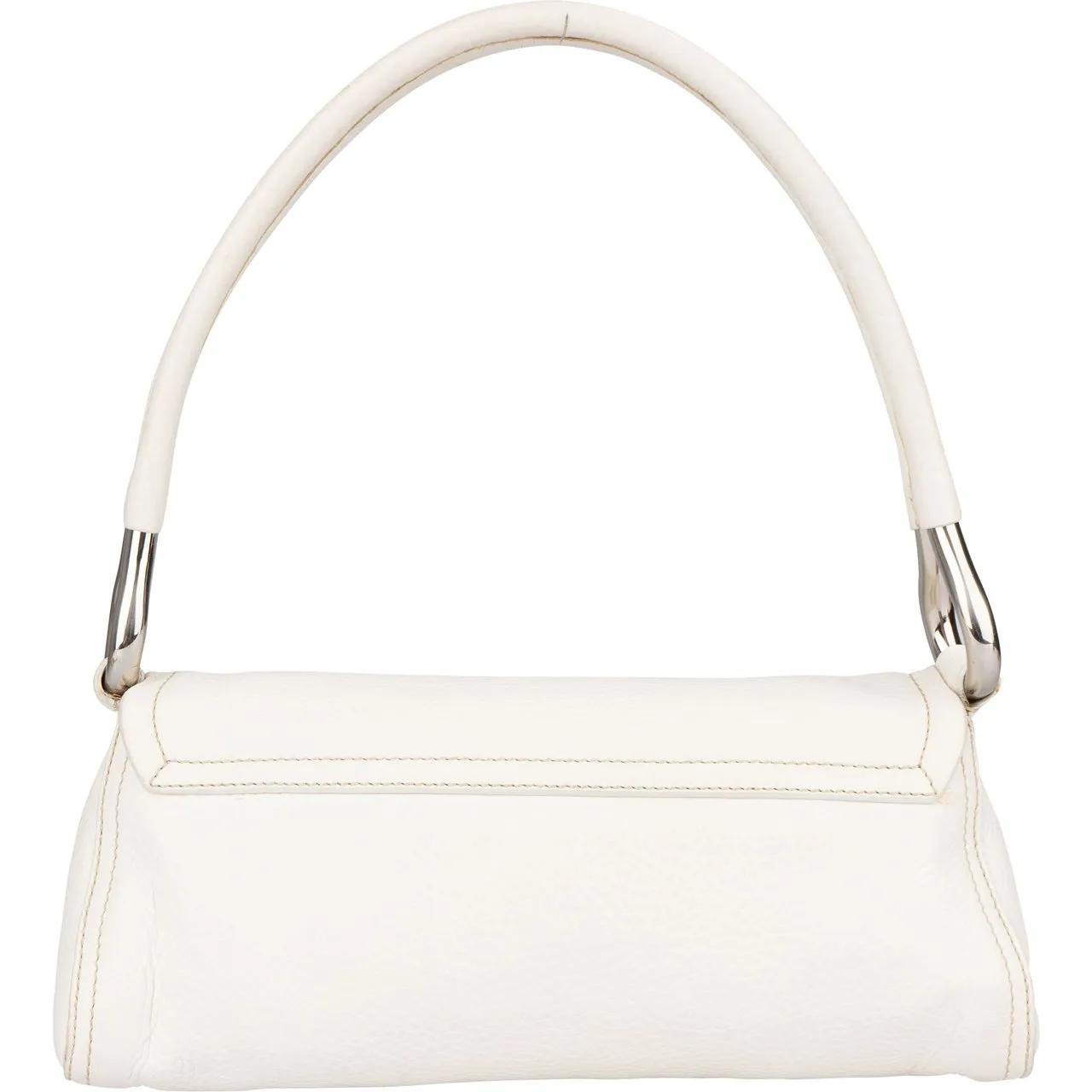 Thumbnail - Prada Crossbody Bags - Prada White Premium Leather Triangle Shoulder Bag - Gr. unisize - in Weiß - für Damen