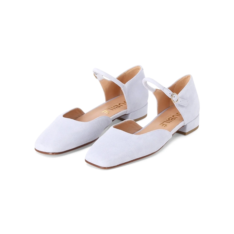 Jubile' Schnürschuhe Mary Jane Pumps aus Veloursleder blau