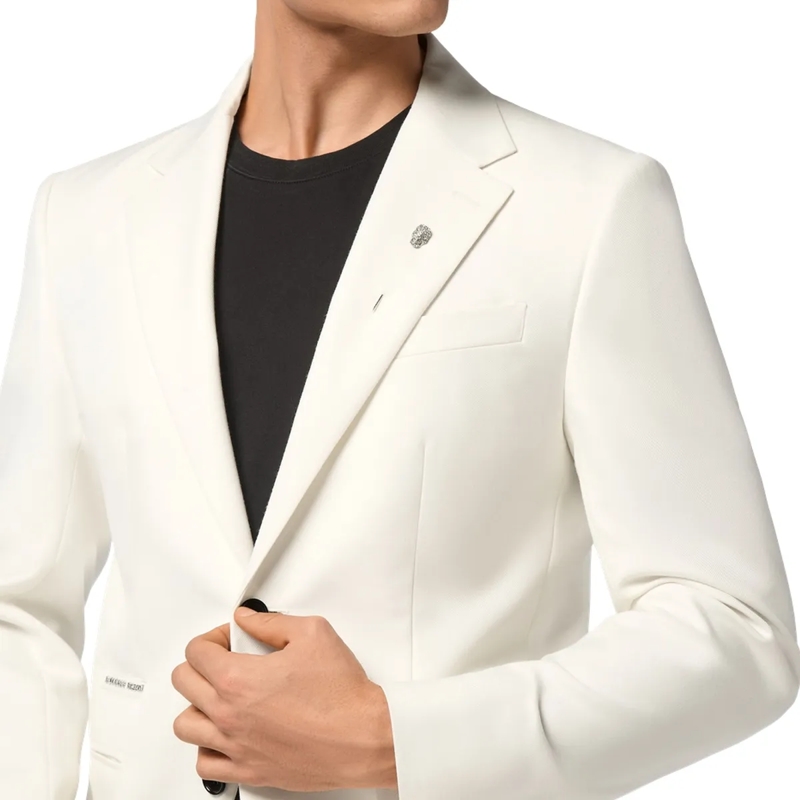 Philipp Plein Blazer Einknopf-Blazer Slim Fit weiss(Image 5)