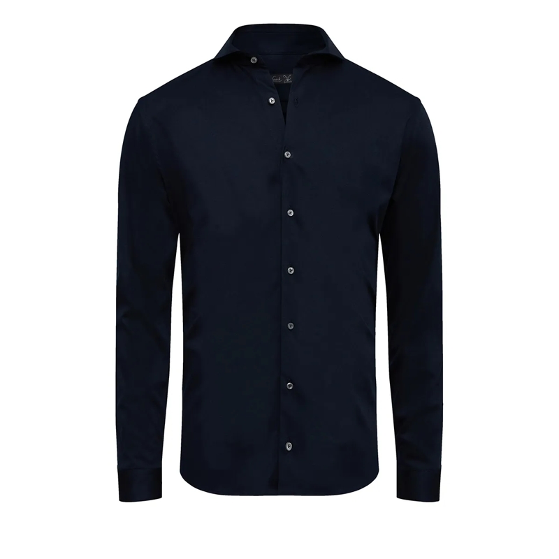 VAN LAACK Hemd Hemd Tailor Fit Uni dunkel-blau