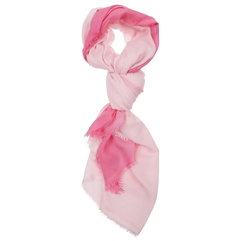 Faliero Sarti Écharpe légère Delicate Fringed Wool Scarf In Pink Hues Pink
