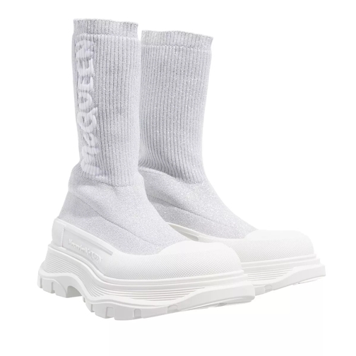 Alexander McQueen Knit Tread Slick Boot White/Silver högsko sneaker