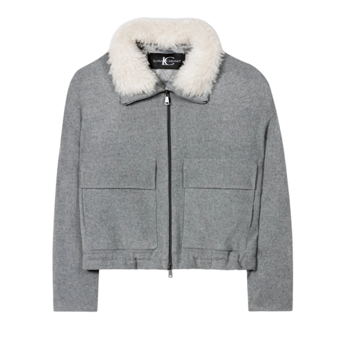 Luisa Cerano Blouson aus Woll-Mix heather grey Giacca di transizione