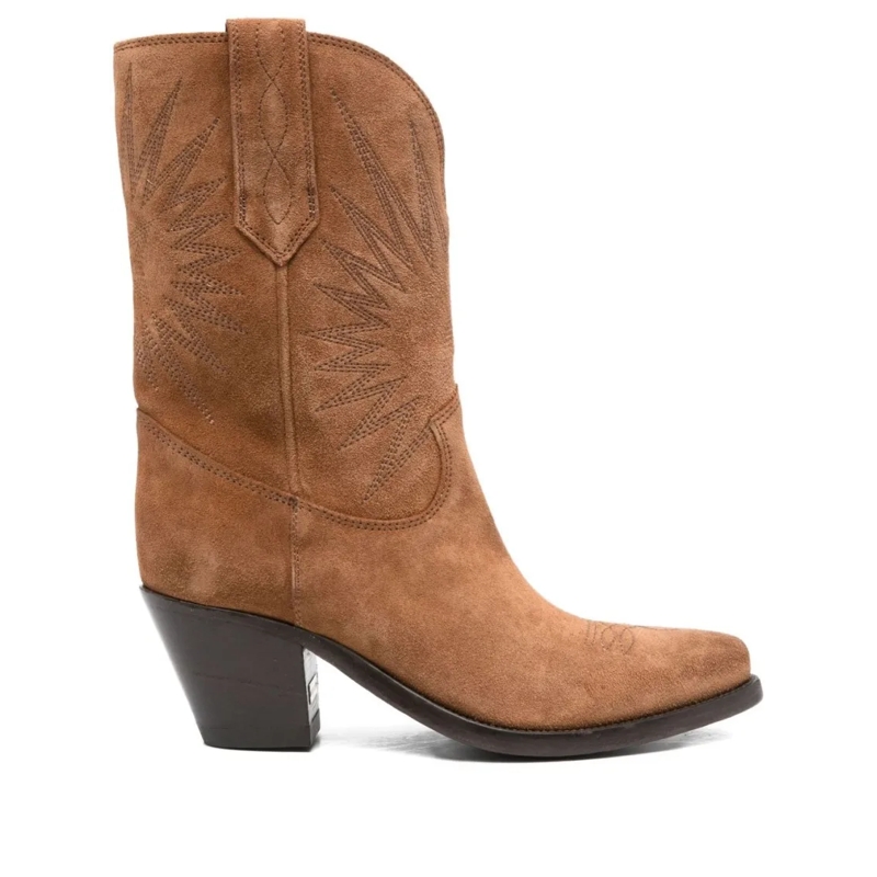 Golden Goose Stiefel Mid-Calf Brown Calf Suede Boots Brown