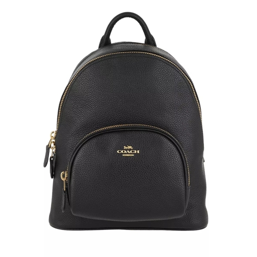 Coach Polished Pebble Leather Carrie Backpack Black Rucksack