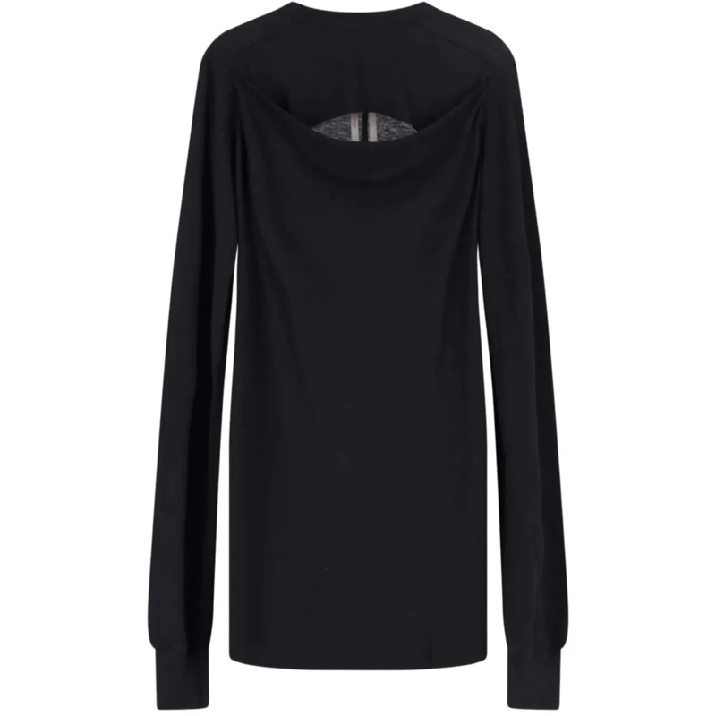 Rick Owens T-shirt Slashed Level Ls T Black schwarz