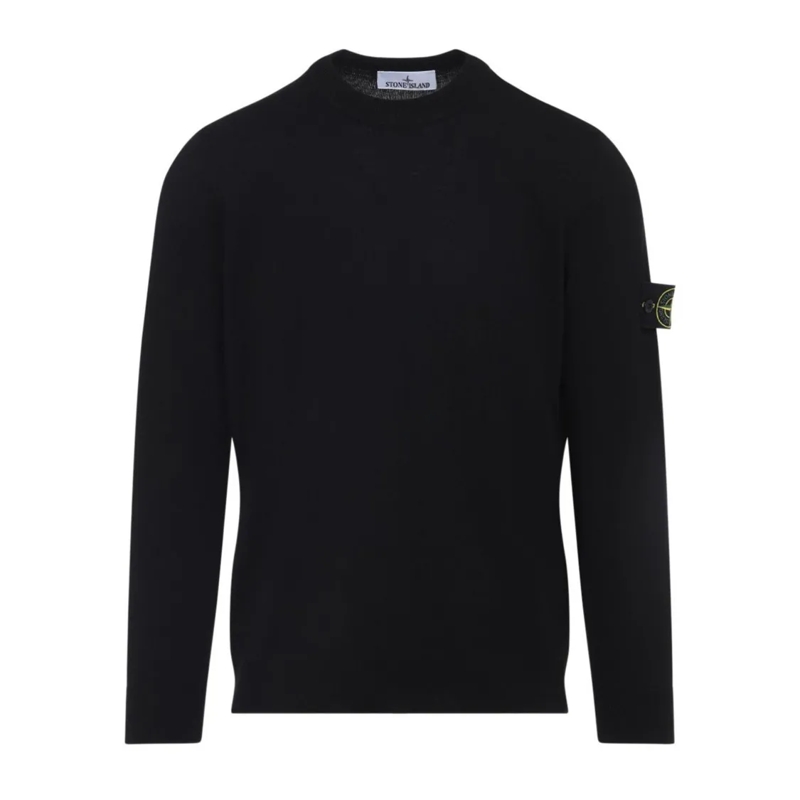 Stone Island Pullover Long-Sleeved Crew Neck Sweater Black