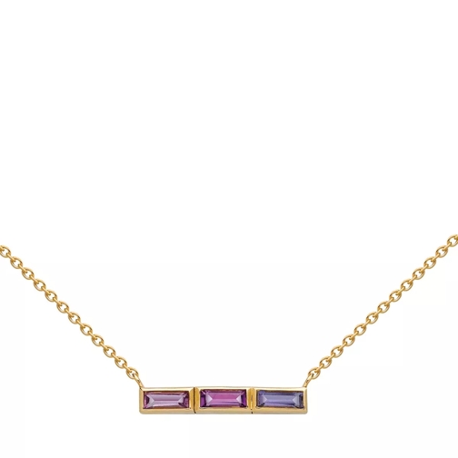 Indygo Seoul Necklace Iolite Amethyst Yellow Gold Purple Mittellange Halskette