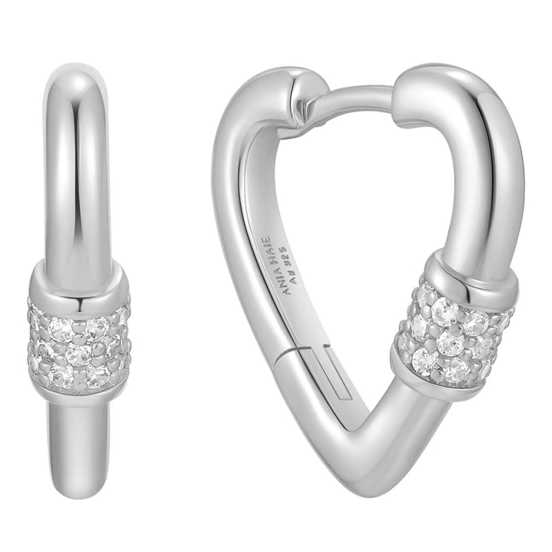Ania Haie Ohrstecker 925er Sterlingsilber Heart Huggies silber