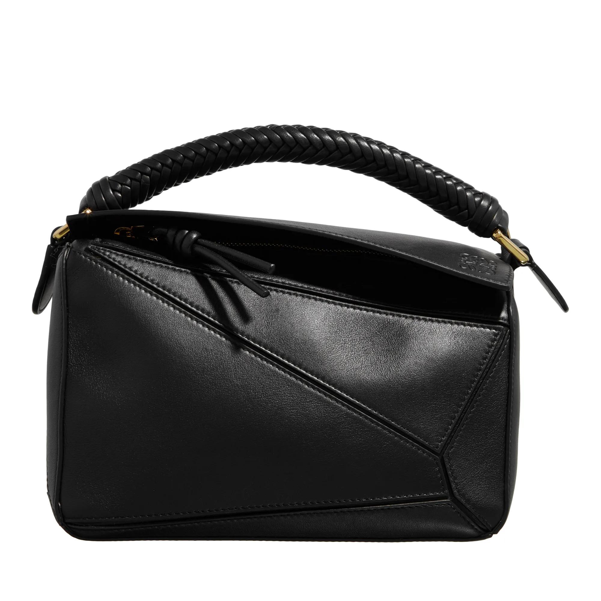 Loewe Puzzle Small Woven Bag Black Satchel