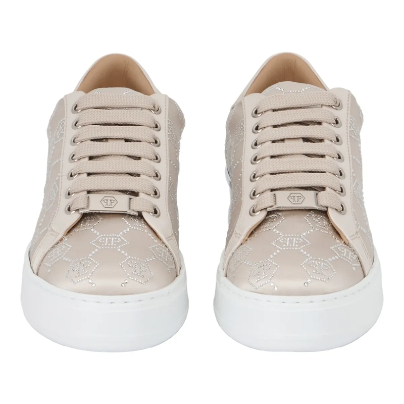 Philipp Plein Low-Top-Sneaker Entdecken Sie die Einzigartigkeit dieser funkelnde beige(Image 2)