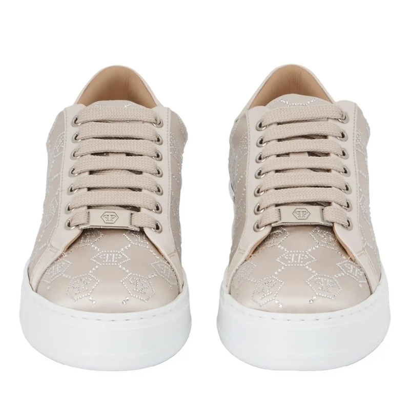 Philipp Plein Low-Top-Sneaker Entdecken Sie die Einzigartigkeit dieser funkelnde beige(Image 5)