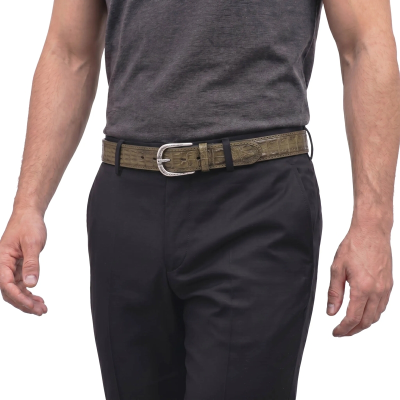 Fausto Colato Gürtel Gürtel aus Leder grün(Image 2)