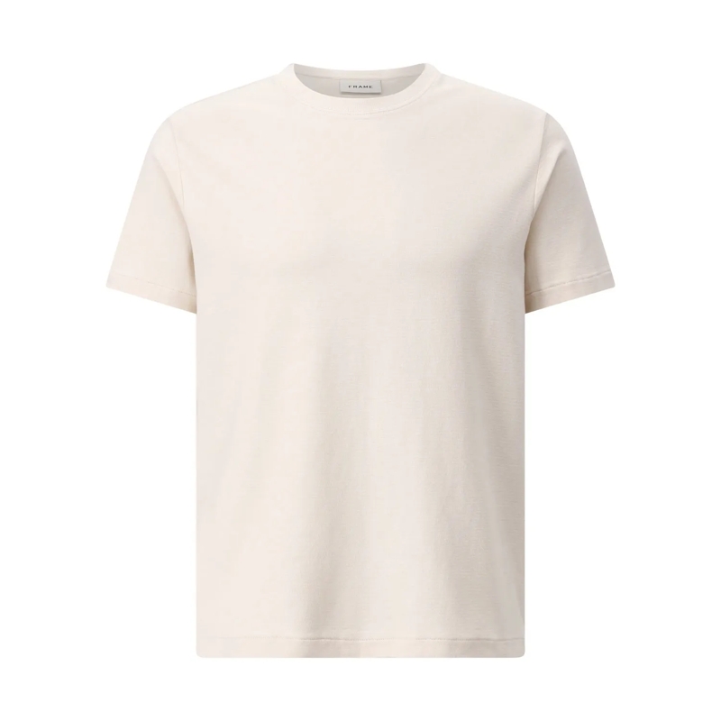FRAME Chemise T-Shirt mit Stickerei Creme
