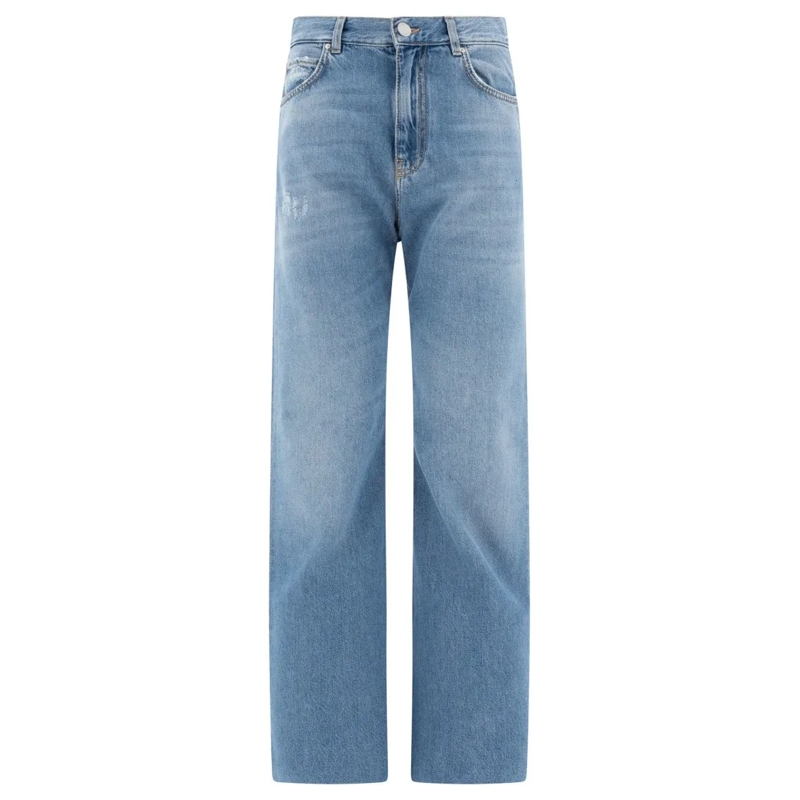 Pinko Jeans Light Blue Distressed Straight Leg Jeans Blue