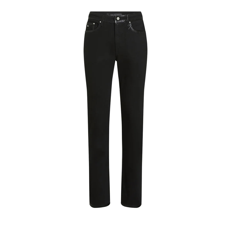 Karl Lagerfeld Jeans mit geradem Bein Slim-Jeans mit Metalldetails schwarz