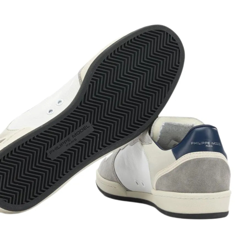 Philippe Model Schnürschuhe Low-Top Leather Sneakers With Suede Accents Grey(Image 7)