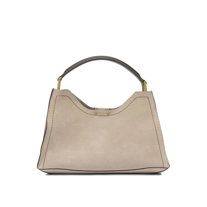 Gianni Chiarini Sac à bandoulière Spacious Beige Leather Shoulder Bag With Gold-Tone Neutrals