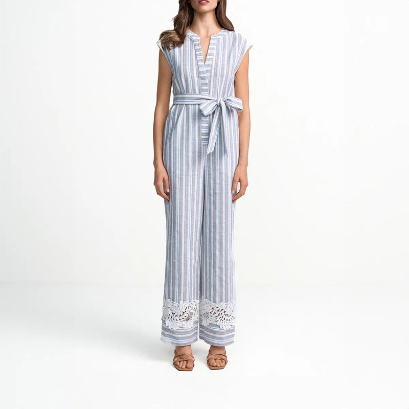 Claire Luise Jumpsuit Gestreifter Jumpsuit blau (Image 3)