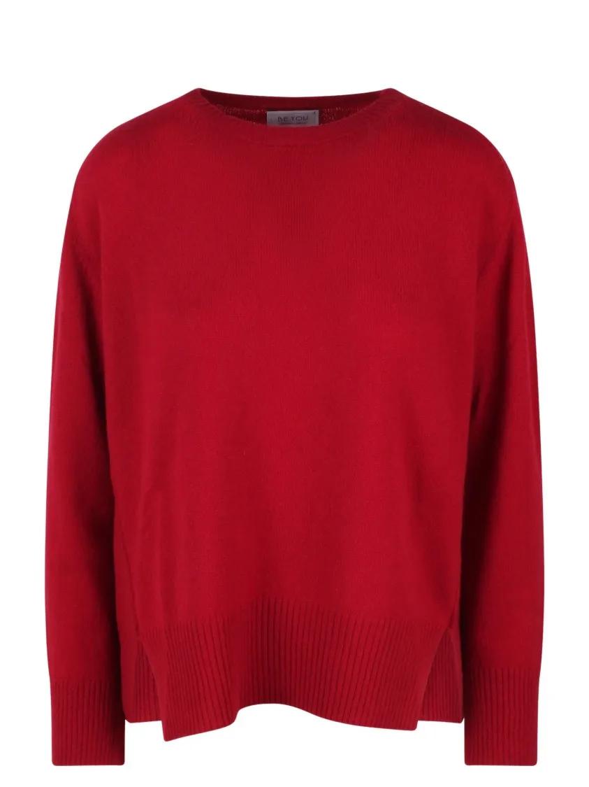 Be You - Relaxed Round Neck Sweater - Größe M - rot