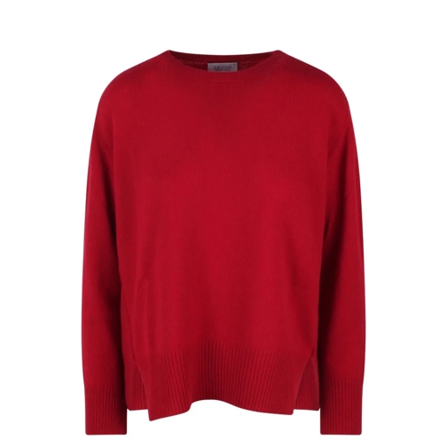 Be You Pullover Relaxed Round Neck Sweater Red