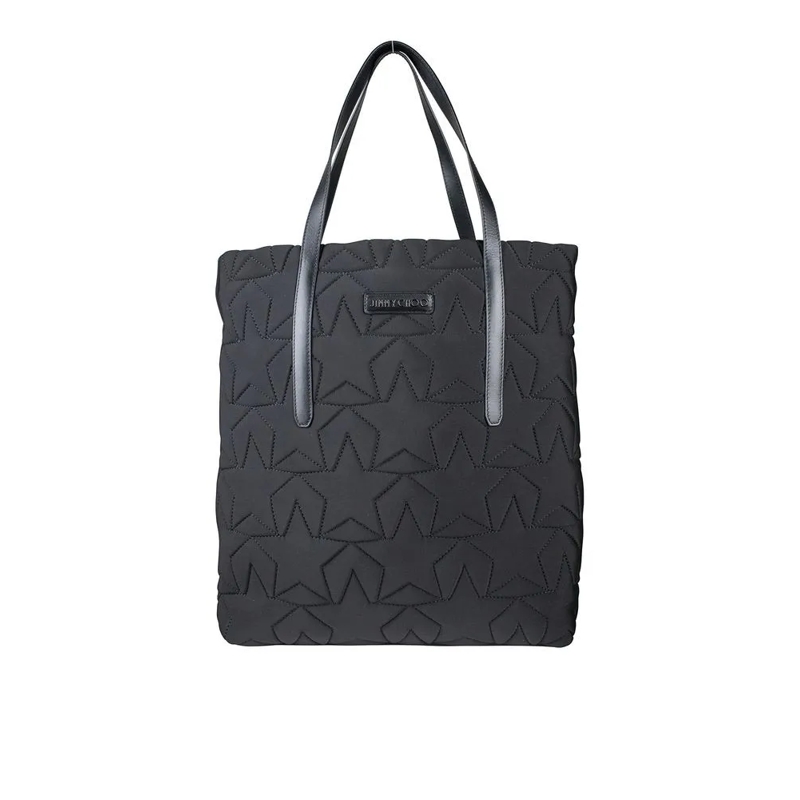 Jimmy Choo Draagtas Star-Stitched Neoprene Tote Bag With Leather Strap Black
