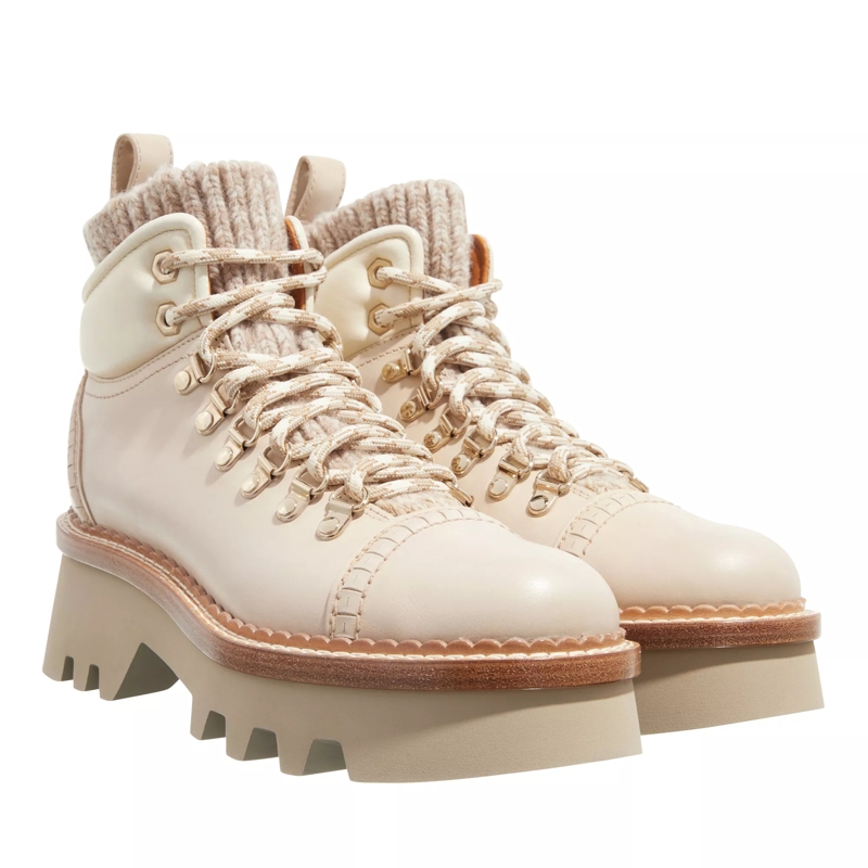 Chloé Winterboots Owena Ankle Booties Pearly Grey