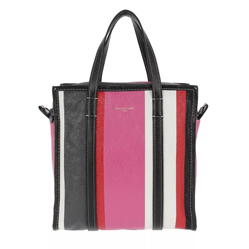 Balenciaga Bazar Shopper S Stripes Leather Rose Hortensia Boodschappentas