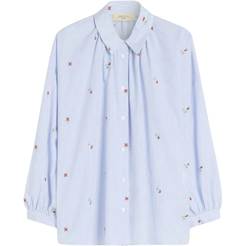 Max Mara Bluse Max Mara Weekend Wkdbutterfly Blouses Lichtblauw 2 blau