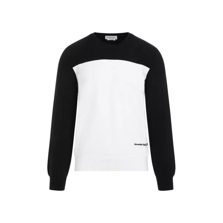 Alexander McQueen - Black Cotton Pullover - Größe XL - white