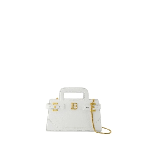 Balmain Schoudertas B-Buzz Small Top Handle Purse - Leather - White White