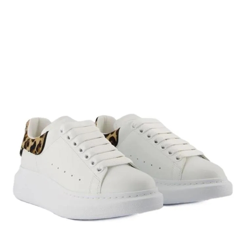 Alexander McQueen Oversized Sneakers - Leather - White/Leopard White Low-Top Sneaker