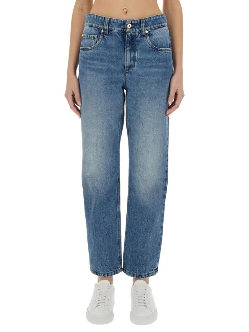Thumbnail - Brunello Cucinelli - Light Blue Straight-Leg Jeans - Größe 42 - blau
