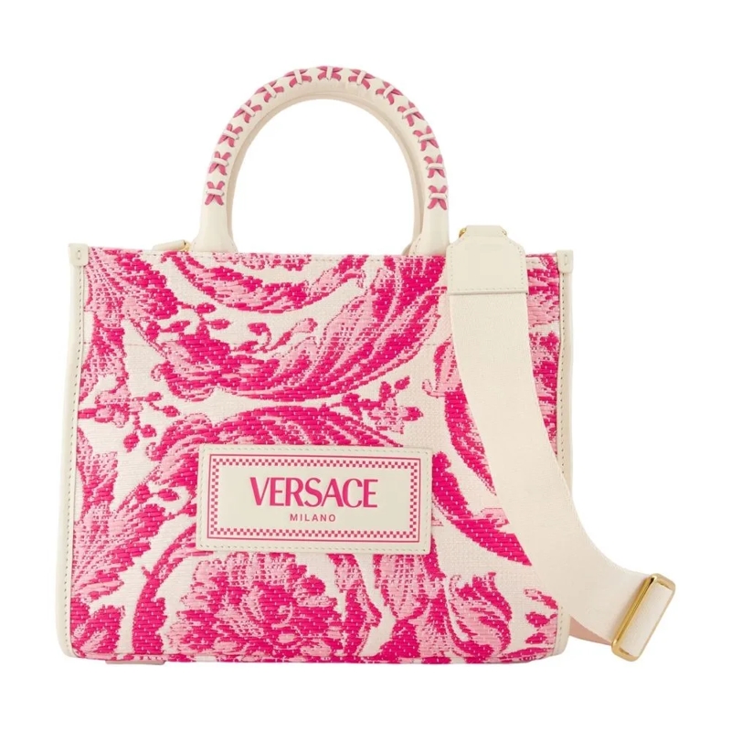 Versace Tote Shopping Bag - Leather - Pink Pink
