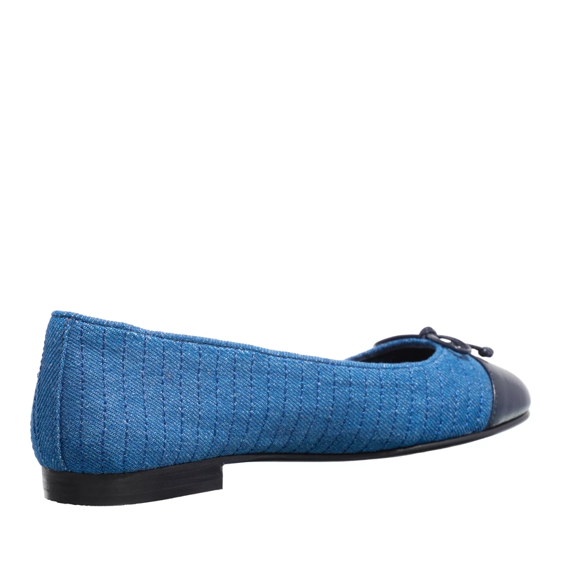 Tory Burch Ballerinas Cap-Toe Quilted Ballet Dark Denim/New Navy(Image 2)