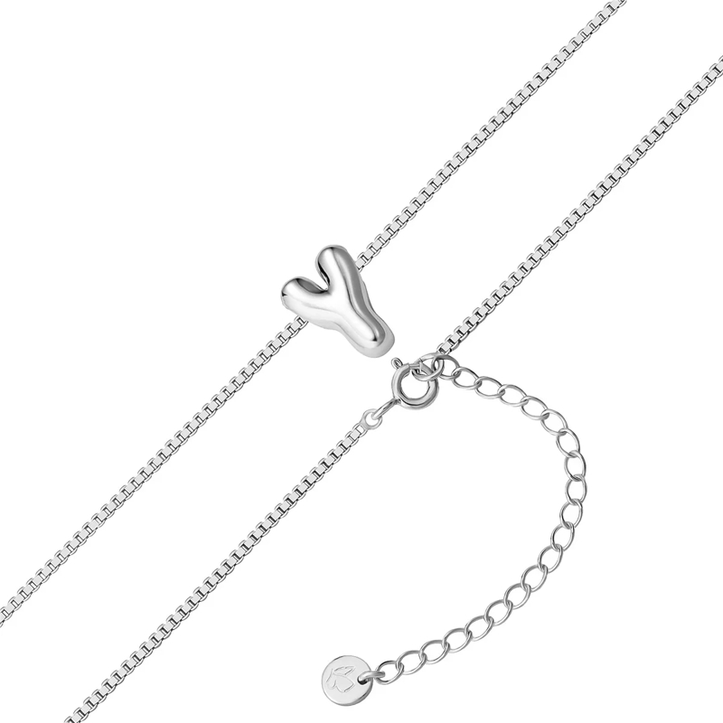 Glanzstücke München Mittellange Halskette Sterling Silber Halskette Buchstabe Y silber(Image 3)