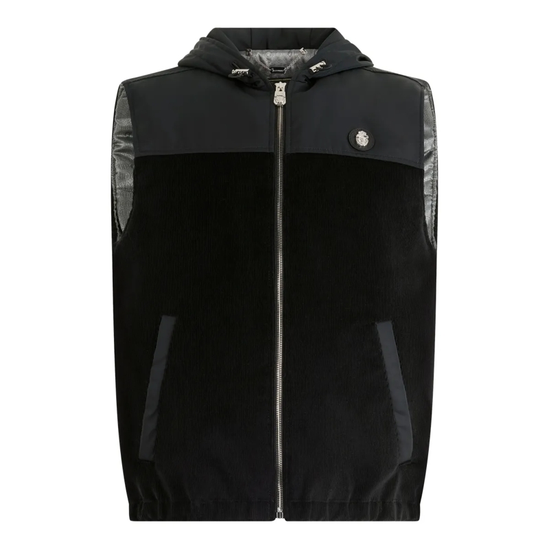 BILLIONAIRE Weste Velvet Nylon Short Vest schwarz